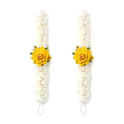 Yellow Rose and Jasmine Hand Gajra (Pack of 2) by Atreya