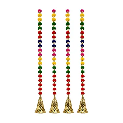 Multicolor Pom Pom Garland 5 ft (Pack of 4) by Atreya
