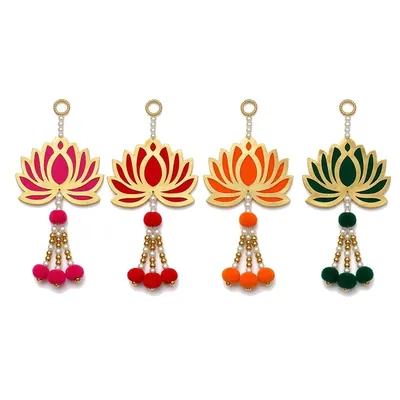 Gold Mirror Lotus Latkan (Pack of 4) by Atreya