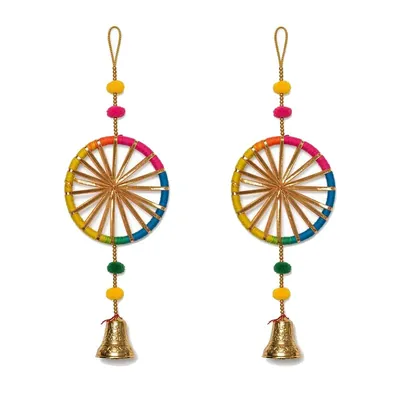 Gota Patti Bangle Latkan with Bell (Pack of 2) by Atreya