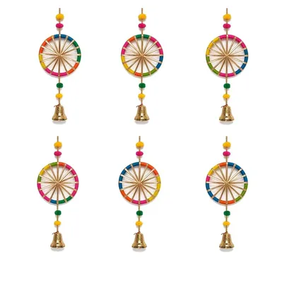 Gota Patti Bangle Latkan with Bell (Pack of 6) by Atreya