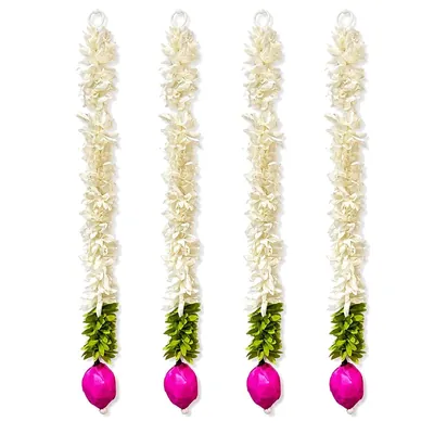 Mogra Lotus Mandir Door Hanging 14" (Pack of 4) by Atreya