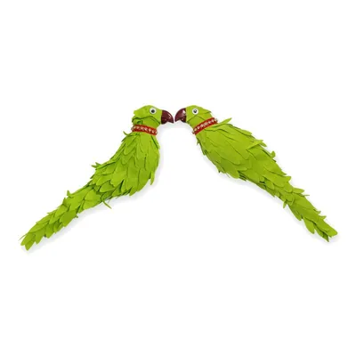 Green Fabric Parrots for Toran and Jhula (Pack of 2) by Atreya