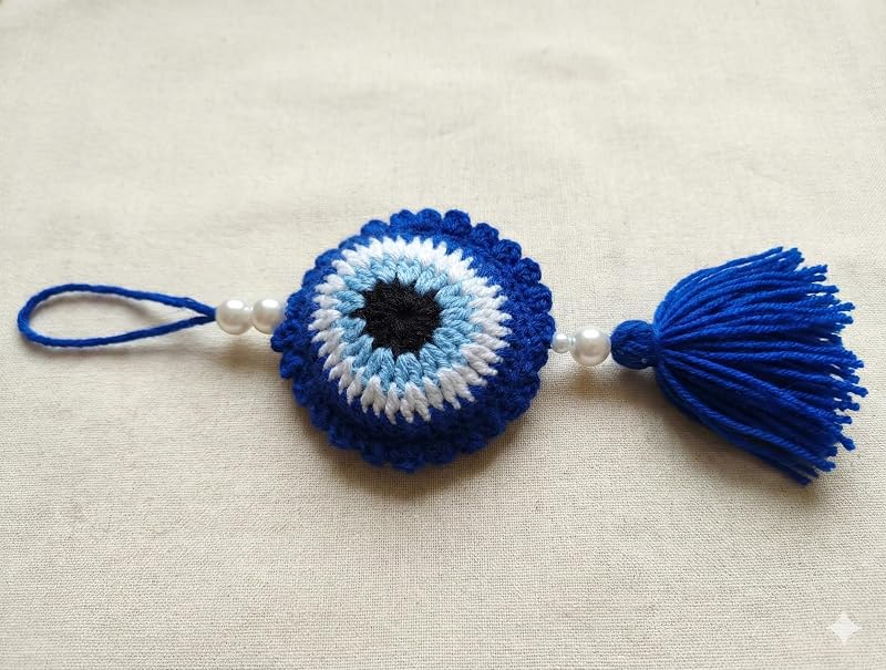 Crochet Evil Eye Hanging Charm
