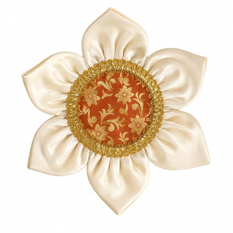 Lotus Pooja Aasan 24.5 cm (Cream) by Atreya