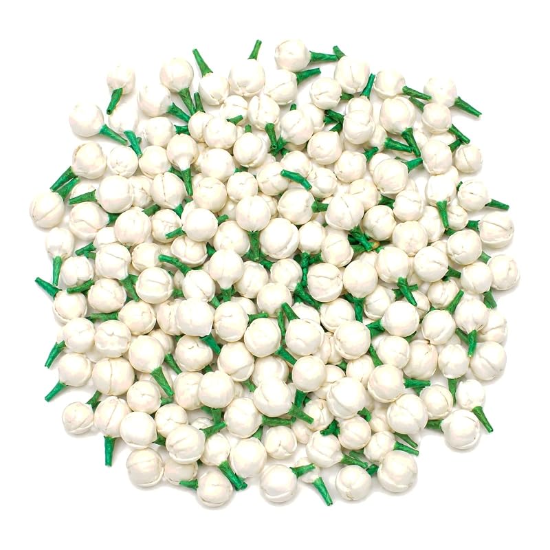 White Artificial Mogra Flowers (50 g Pack), from the Atreya Artificial Flowers collection