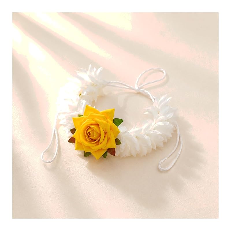 Yellow Rose and Jasmine Hand Gajra (Pack of 2) by Atreya