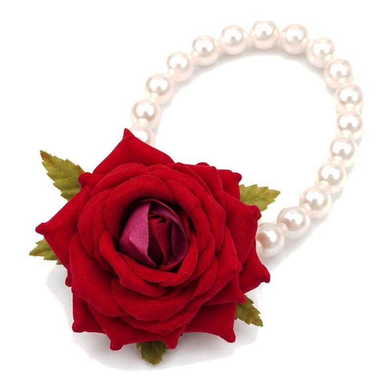 Red Rose and Pearl Hand Gajra (Single) by Atreya