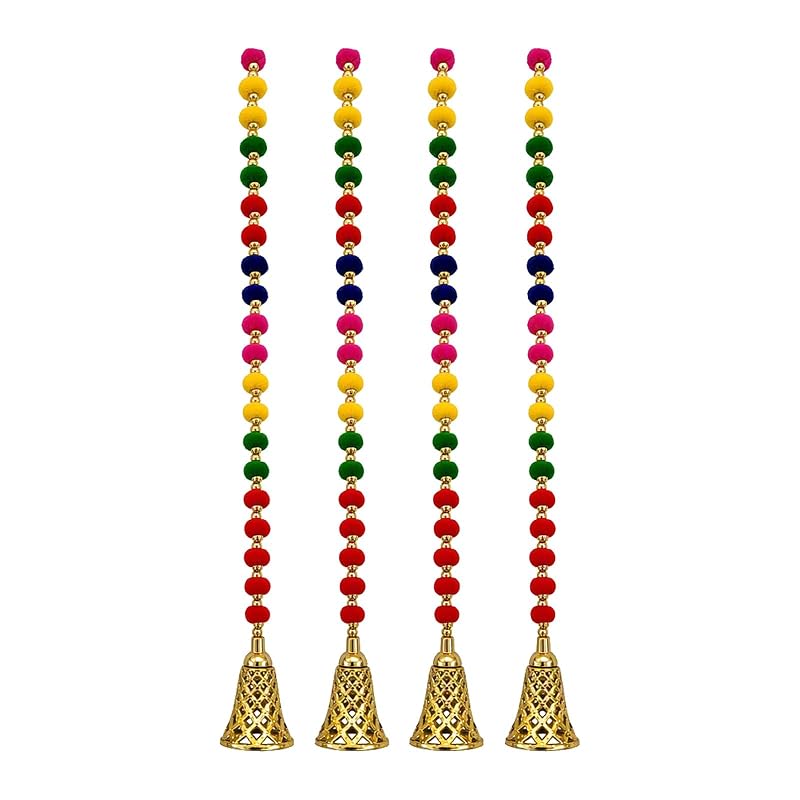 Multicolor Pom Pom Garland 5 ft (Pack of 4) by Atreya