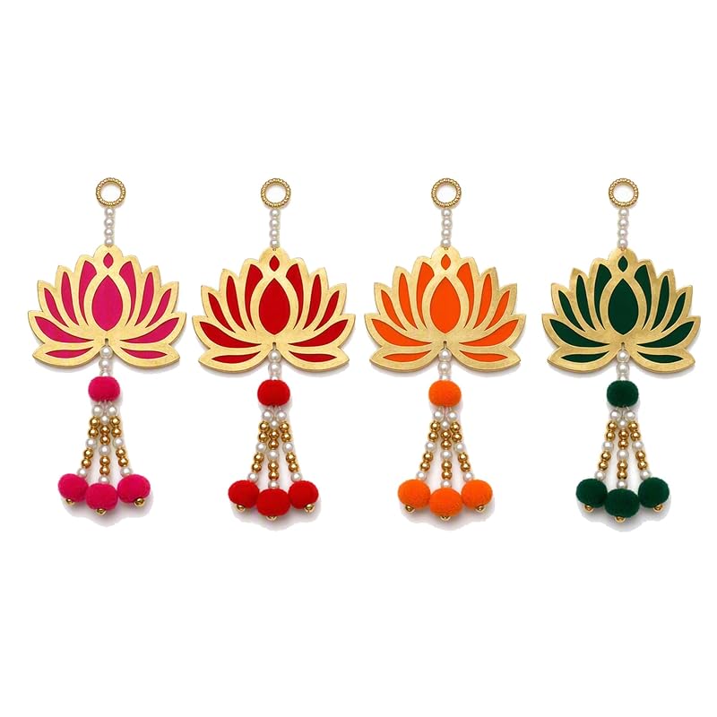 Gold Mirror Lotus Latkan (Pack of 4) by Atreya